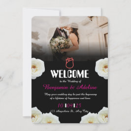 ロマンチックな台本結婚式招待状 招待状