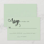 ロマンチックな台本 |書道結婚の 出欠カード (正面/裏面)