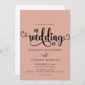 ロマンチックな台本 |書道結婚式招待状 招待状 (正面/裏面)