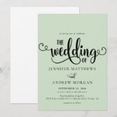 ロマンチックな台本 |書道結婚式招待状 招待状 (正面/裏面)