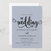 ロマンチックな台本 |書道結婚式招待状 招待状 (正面/裏面)