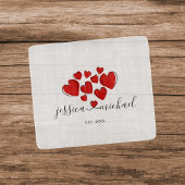 ロマンチックな名前(ハートで接続) パーソナライズされた カッティングボード