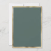 ロマンチックな埃っぽいグリーン金ゴールドバラフローラブライダルシャワー 招待状 (裏面)