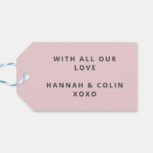 ロマンチックな埃っぽいバラ牡丹モダン枠 ギフトタグ (裏面横)