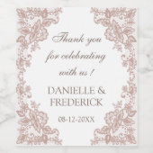 ロマンチックな埃っぽいバラ結婚ズ ワインラベル (シングルラベル)