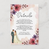 ロマンチックな埃っぽいフローラ新郎新婦シック結婚ズ エンクロージャーカード (正面)