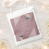 ロマンチックな埃っぽいブルーほこりっぽいバラ結婚の花 フェイバーバッグ (クリップ留めされた状態)