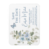 ロマンチックな埃っぽいブルーウォーターの色結婚フローラ マグネット (縦)