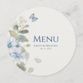 ロマンチックな埃っぽいブルーウォーターの色結婚フローラ メニュー (裏面)