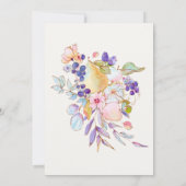 ロマンチックな埃っぽいブルーピンクフルーツ結婚フローラ 招待状 (裏面)