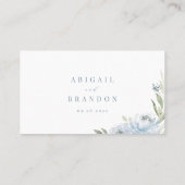 ロマンチックな埃っぽいブルーフローラWebサイト挿入カード プレイスカード (裏面)