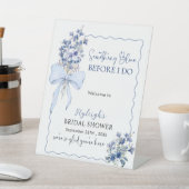 ロマンチックな埃っぽいブルー私はブライダルシャワー 台座サイン (インサイチュ)