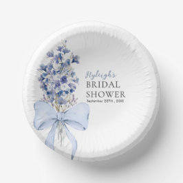 ロマンチックな埃っぽいブルー&ホワイトカラユリ使い捨て ペーパーボウル