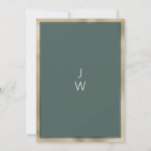 ロマンチックな埃っぽい緑の金ゴールドバラフローラテーブル番号 招待状 (裏面)