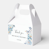 ロマンチックな埃っぽい青い花ありがとう結婚。 フェイバーボックス (裏面サイド)