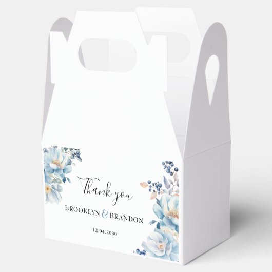 ロマンチックな埃っぽい青い花ありがとう結婚。 フェイバーボックス (オープン)