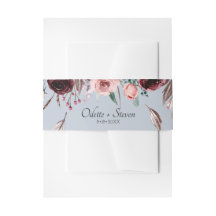 ロマンチックな埃っぽい青とブルゴーニュの結婚花