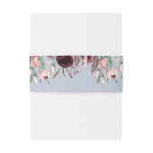 ロマンチックな埃っぽい青とブルゴーニュの結婚花 招待状ベリーバンド (裏面例)