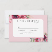 ロマンチックな埃のバラモダン牡丹フレームRSVPカード 出欠カード (正面)