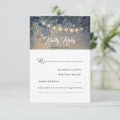 ロマンチックな夏の夜素朴の結婚式RSVP 出欠カード (スタンド正面)