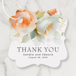 ロマンチックな夏の庭結婚の花々ありがとう フェイバータグ