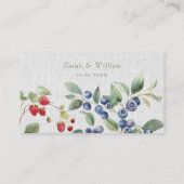 ロマンチックな夏の結婚果実の座席表 プレイスカード (裏面)
