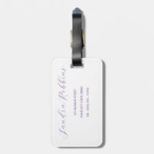 ロマンチックな夏の花と蝶の荷物タグ ラゲッジタグ (裏面縦)