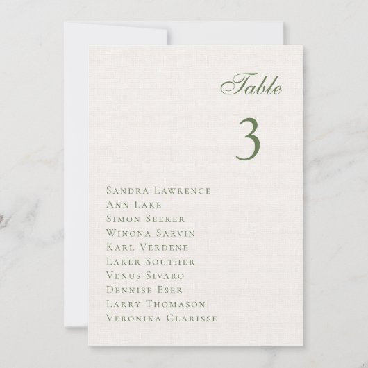 ロマンチックな夏結婚の森のテーブル席カード 招待状 (正面)