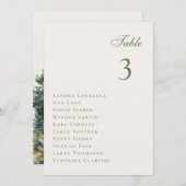 ロマンチックな夏結婚の森のテーブル席カード 招待状 (正面/裏面)