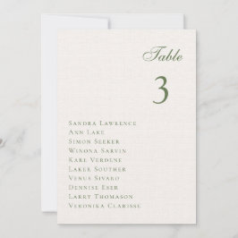 ロマンチックな夏結婚の森のテーブル席カード 招待状