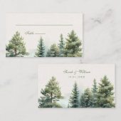 ロマンチックな夏結婚の森の座席表 プレイスカード (正面/裏面)