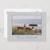 ロマンチックな夕べ散策ビーチ葉書 ポストカード (正面/裏面)