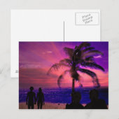 ロマンチックな夕日のビーチ、ポストカード ポストカード (正面/裏面)