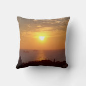 ロマンチックな夕日の自然写真 クッション (裏面)