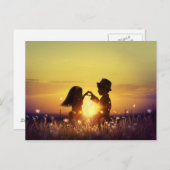 ロマンチックな夕日 ポストカード (正面/裏面)