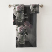 ロマンチックな夜と牡丹の花とロウソク バスタオルセット (インサイチュ)