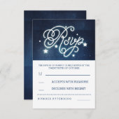 ロマンチックな夜の空の星の結婚式RSVPカード 出欠カード (正面/裏面)