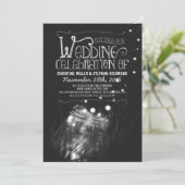 ロマンチックな夜はメーソンジャーの結婚式の招待をつけます 招待状 (スタンド正面)