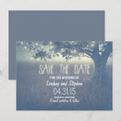 ロマンチックな夜は素朴な保存を日付カードつけます セーブザデート (正面/裏面)