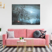 ロマンチックな夜景(青) キャンバスプリント (インサイチュ (リビング))