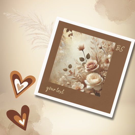 ロマンチックな夢のフローラ結婚ズ スタンダードカクテルナプキン