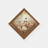 ロマンチックな夢のフローラ結婚ズ スタンダードカクテルナプキン (角)