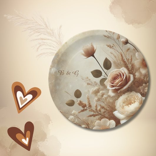 ロマンチックな夢のフローラ結婚ズ ペーパープレート