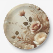 ロマンチックな夢のフローラ結婚ズ ペーパープレート (正面)