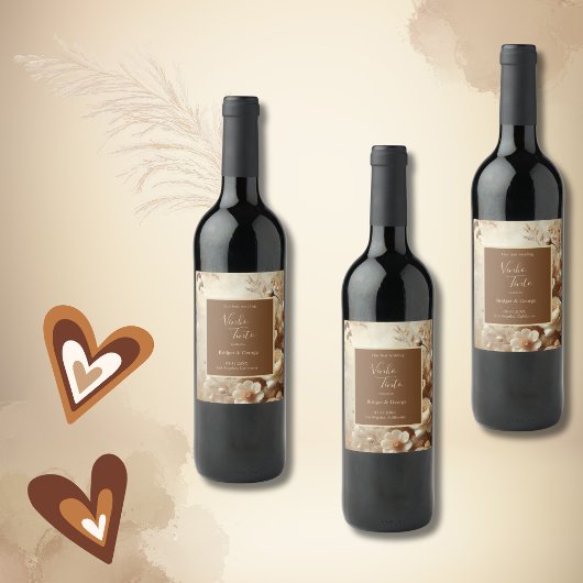 ロマンチックな夢のフローラ結婚ズ ワインラベル