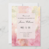 ロマンチックな夢の花が驚く50誕生日 招待状 (正面)