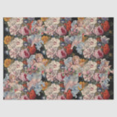 ロマンチックな天使がピンクのバラと花を集めている 薄葉紙 (正面)