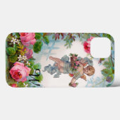 ロマンチックな天使がピンクのバラと花を集めている Case-Mate iPhoneケース (裏面 (横))