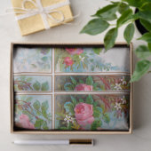 ロマンチックな天使がピンクのバラと花を集める 薄葉紙 (ギフト)