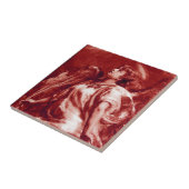 ロマンチックな天使と羽のピンクの白、赤茶色 タイル (側面)